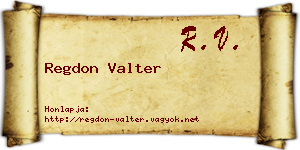 Regdon Valter névjegykártya